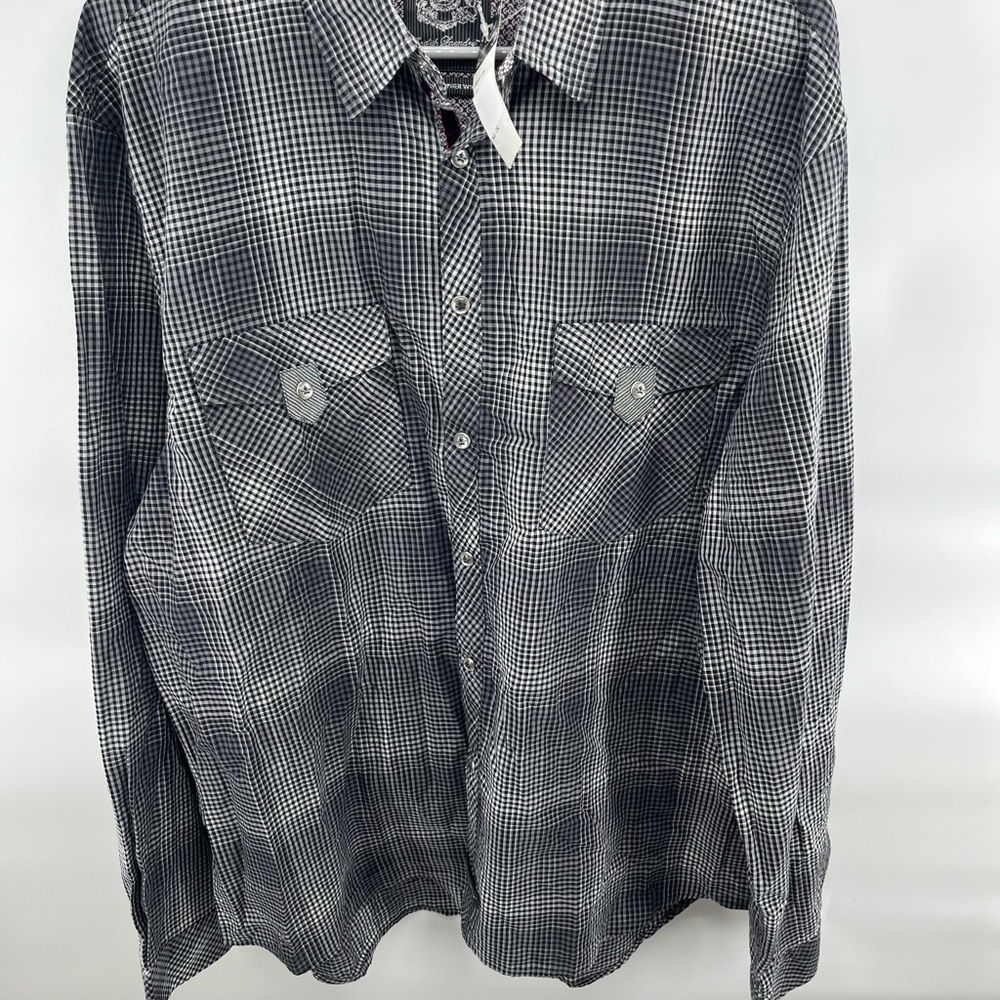 NTW Men's English Laundry Black & White‎ Gingham 2XL